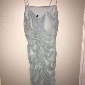 Light blue sparkly mini dress